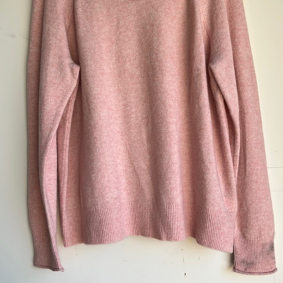 J.Crew Merino Wool and Alpaca Blend Light Pink Crewneck roll neck Size L - Picture 5 of 12